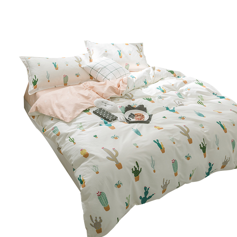 丝蕴(SYOSS)静怡印花四件套中号/标准号：床单230*245cm 被套200*230cm 枕套48*74cm*2