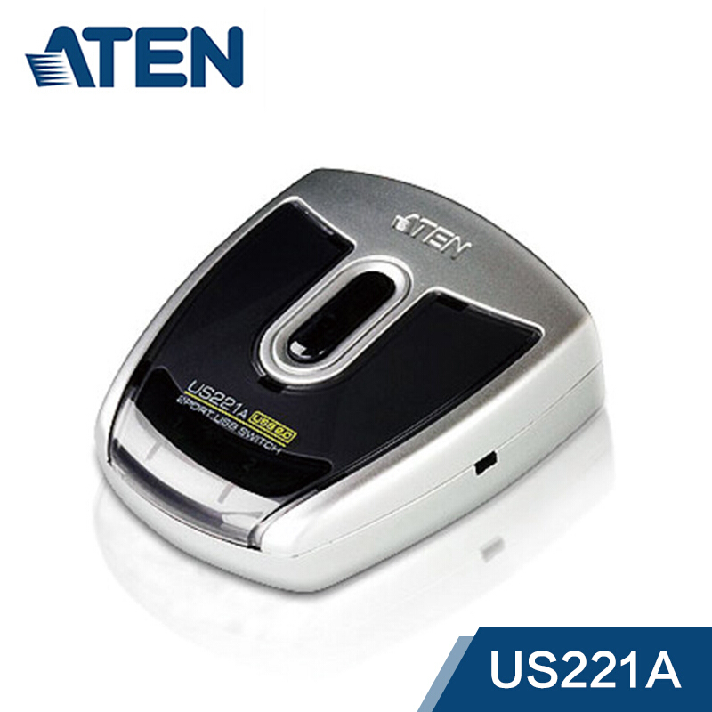 [精选]ATEN 宏正 US221A 打印机共享器 2台电脑共用一台打印机 自动切换