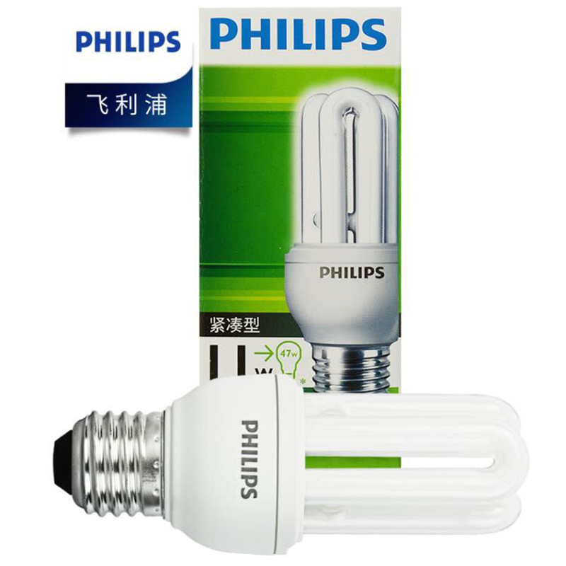 飞利浦(Philips) 11W E27 紧凑型 节能灯泡 黄光 12支 (单位:件)