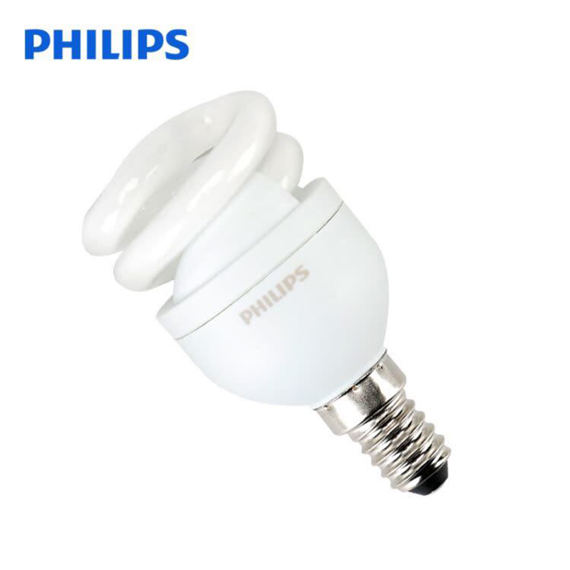 飞利浦(Philips) 5W E14 螺旋节能灯泡 6500K白光 48只 (单位:件)