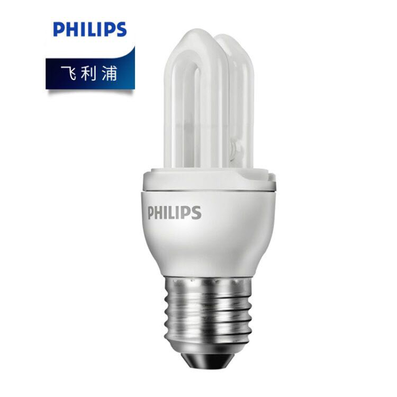 飞利浦(Philips) 5W E27 2U 节能灯泡 6500K白光 12只 (单位:件)