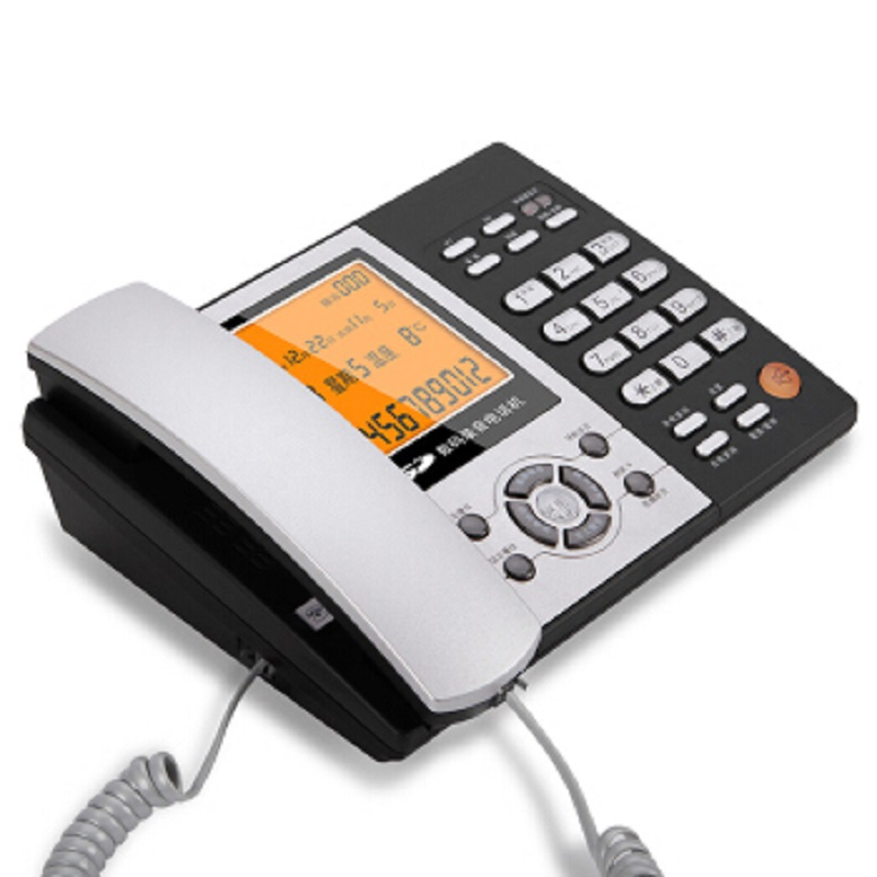 酷客 88超级版数字自动手动录音插卡录音电话机（铁灰）座机商务客服电话呼叫中心USB及SD卡接口家用办公固定座机 黑色