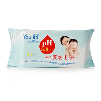 优乐琪(Youleqi) 湿巾 婴幼儿手口专用湿纸巾80片*1包 单包装宝宝湿纸巾