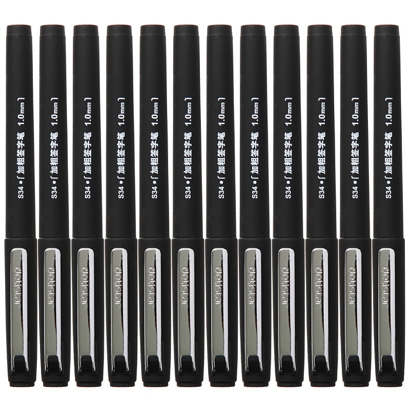 得力 S34中性笔1.0mm 黑色12支