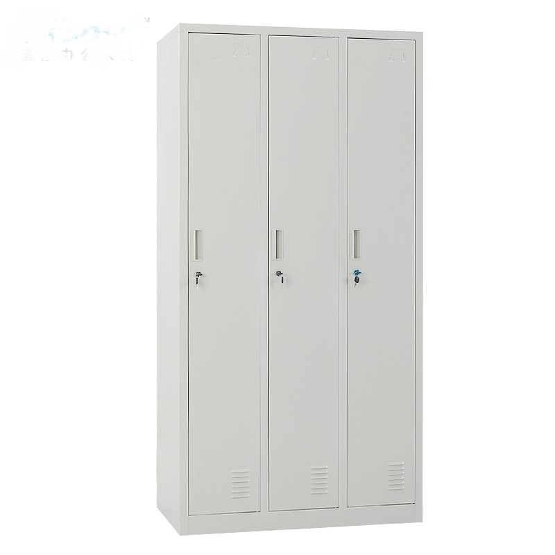 一利 3门更衣柜铁皮柜 员工衣柜 铁衣柜 宿舍柜 三门更衣柜90*180*42cm 厚度 0.5mm