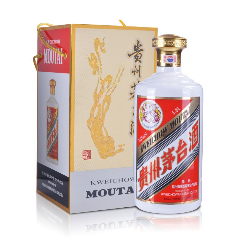 茅台 飞天 53度 1.5L 1500ml 大容量3斤装 酱香型白酒 单瓶装