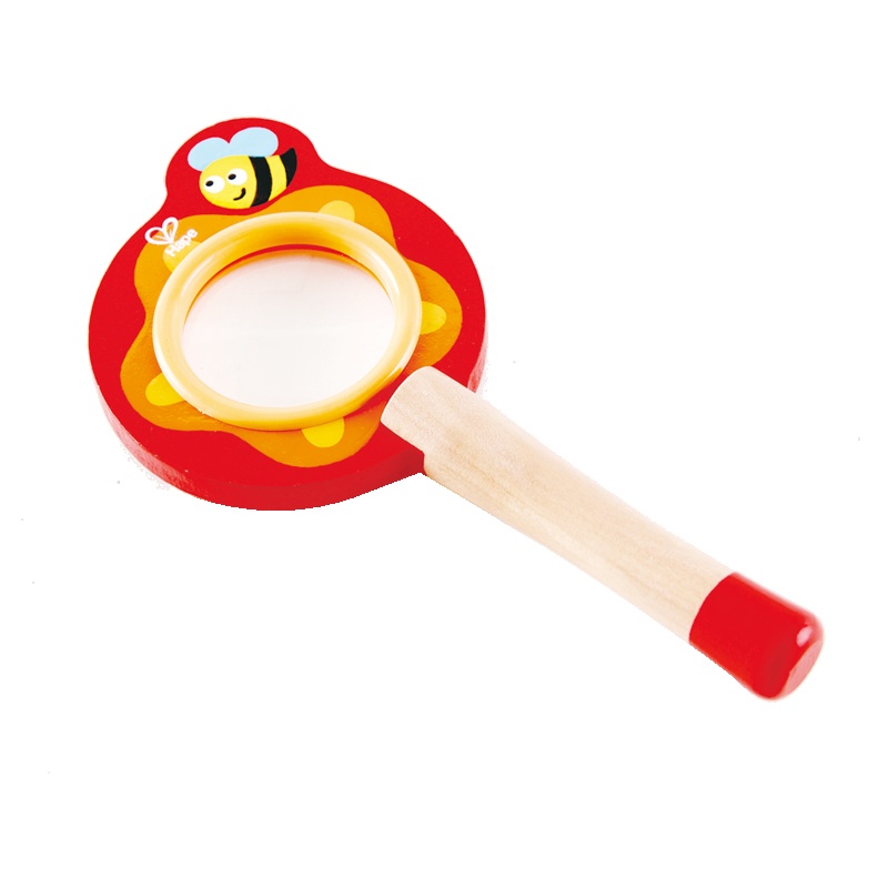 Hape小蜜蜂放大镜红色科学实验儿童益智玩具3-6岁培养兴趣爱好探索世界男孩女孩玩具