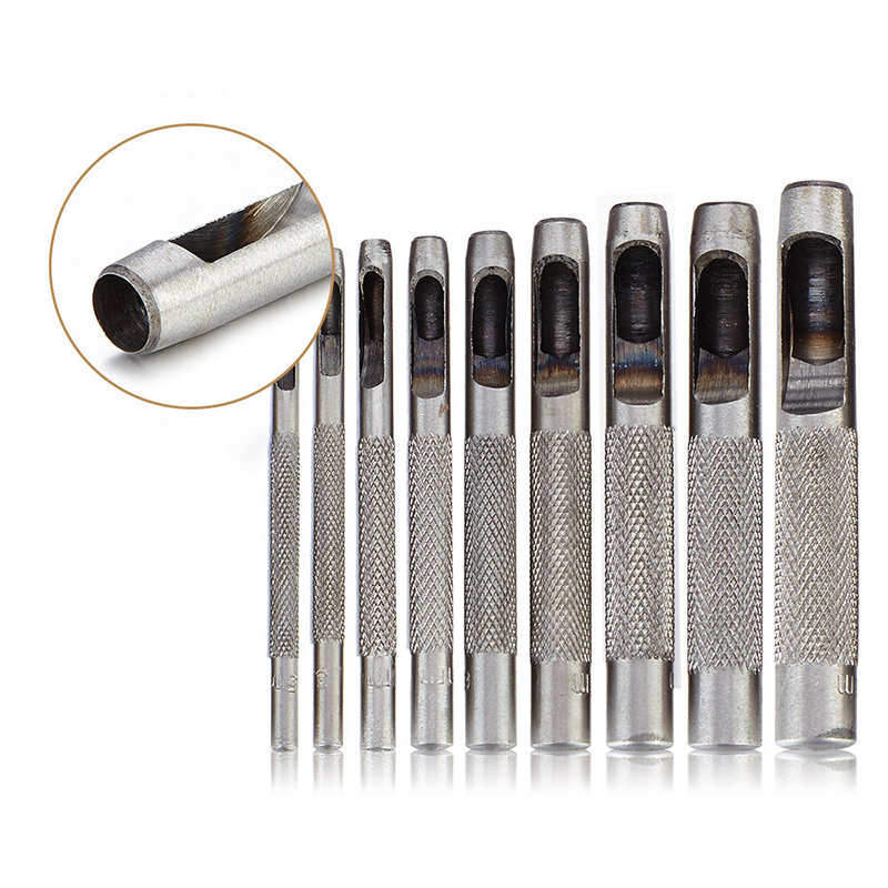 麦思德 打孔冲打洞器腰皮带纸卡冲孔器工具套装9件套