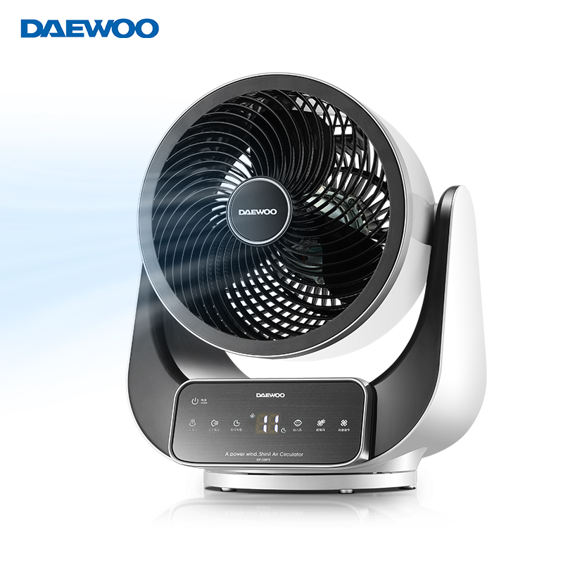 大宇(DAEWOO)电风扇 DWF-C09 空气循环扇 涡轮换气扇 直流变频 台扇 智能遥控 特设婴儿风 风力柔