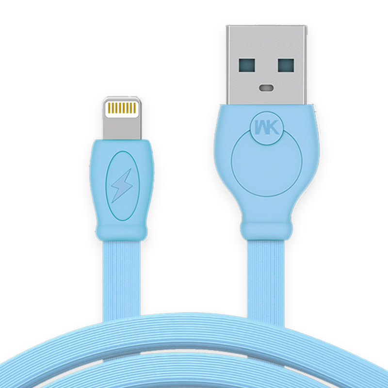 WK 极速线 苹果数据线快充充电线 电源线 iPhone7/6/6Sp/8/iPAD线长1.0米 蓝色 WDC-023