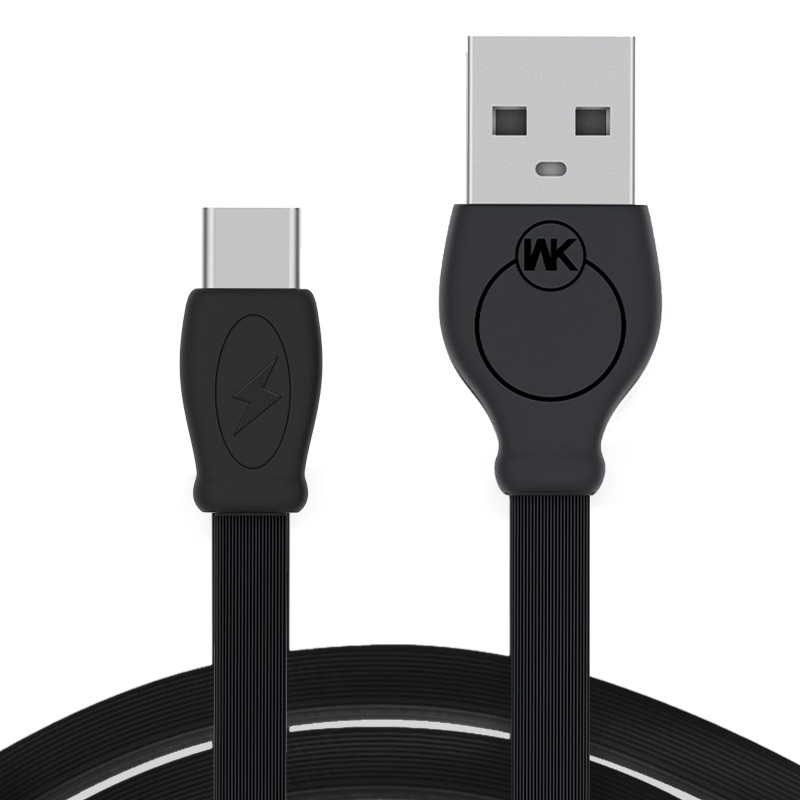 WK 极速线 Type-C数据线快充闪充 充电数据传输二合一 支持华为 三星 线长3.0米 黑色 WDC-023