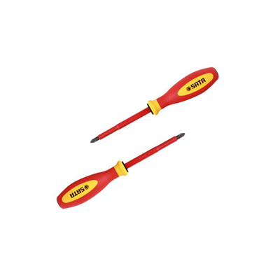 工具库 世达SATA 十字型专业级双色柄绝缘螺丝批#2x100mm 61213