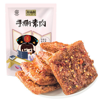 【善味阁】手撕素肉205g*1袋 素食辣条豆干制品香辣休闲零食 真空独立小包