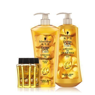 施华蔻(Schwarzkopf)8金纯盈润洗护套装(600洗+600护+50洗*3+50护)丰盈蓬松