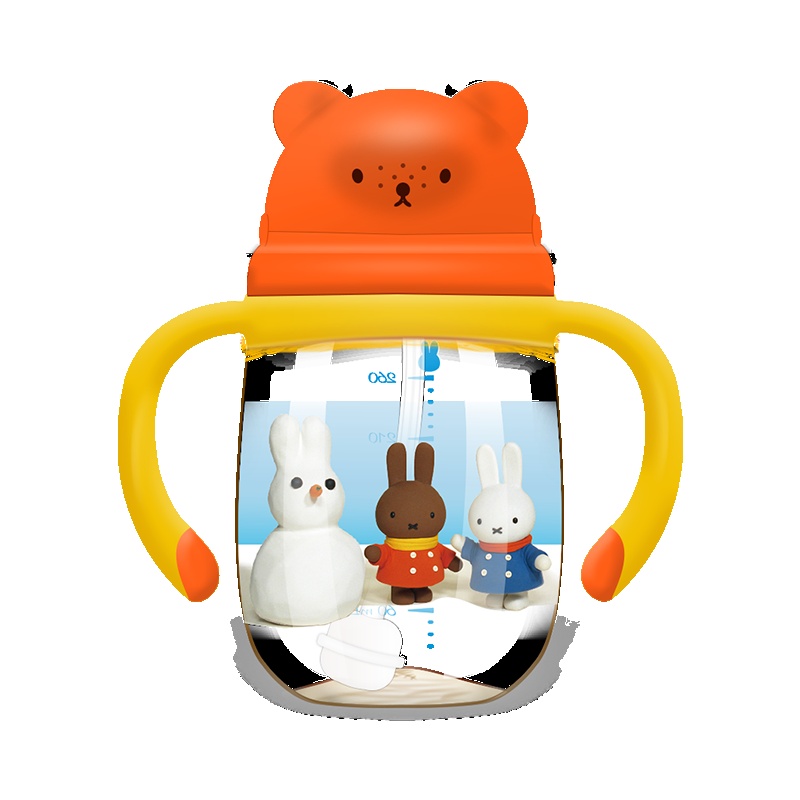 米菲(Miffy)立体杯盖进口TRITAN水杯260ml(熊)BC06029带手柄+重力球