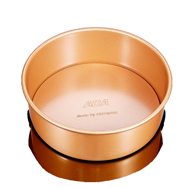 北美电器（ACA）蛋糕模ABT-CH08A 烘焙模具8寸活底蛋糕模具 戚风蛋糕烤箱专用模具 慕斯蛋糕可托底烤盘 金色
