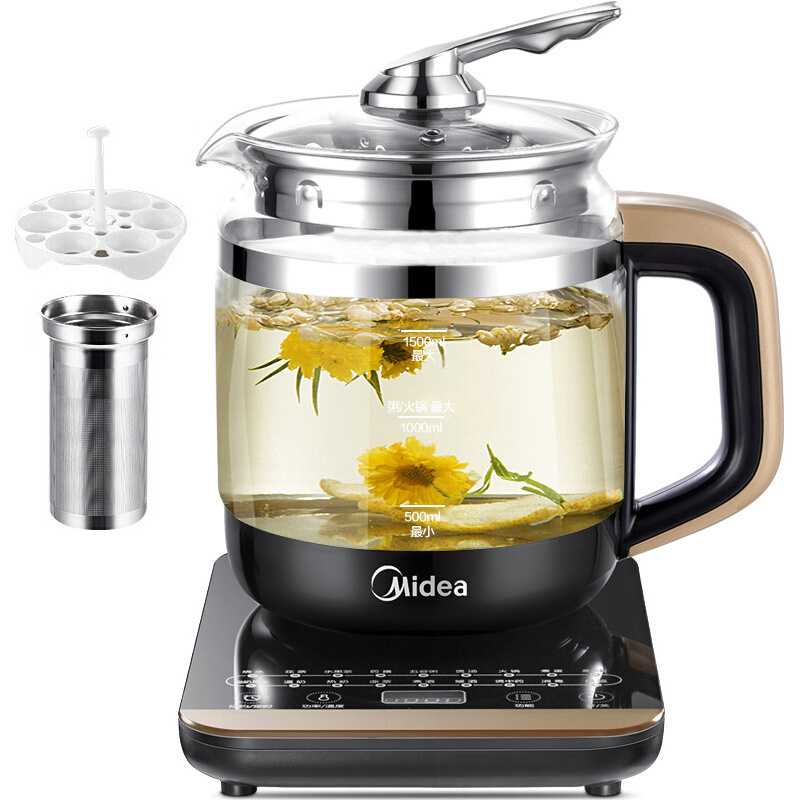美的(Midea) 养生壶 MK-YS17Easy201 1.5L家用智能多功能电热烧水壶 预约保温