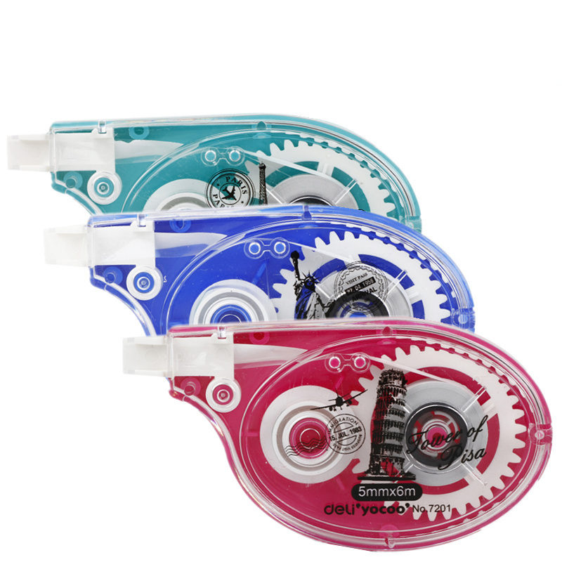 [精选]得力(deli) 7201复古修正带 带芯 改正带6mm 颜色随机 单支