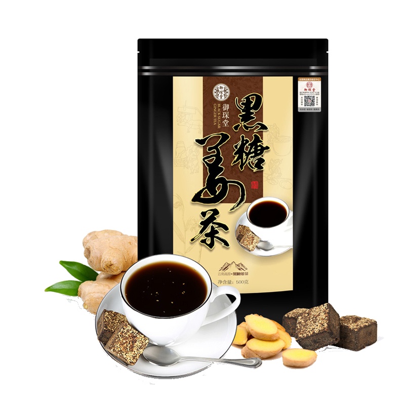 御琛堂 黑糖姜茶 500g/袋 云南手工姜糖姜汤 保健茶饮 苏宁自营