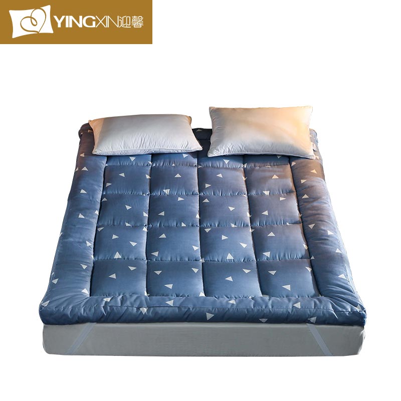 迎馨 床垫床褥 榻榻米床褥子加厚折叠防滑双人垫被 简约风四季几何抽象印花羽丝绒床垫子1.2-1.8米床