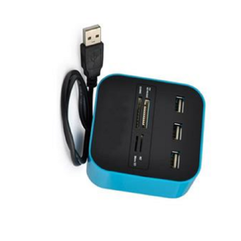 酷比客(L-CUBIC) 蓝色 USB2.0 HUB 3Port带读卡器 LCHC01BU (单位:根)
