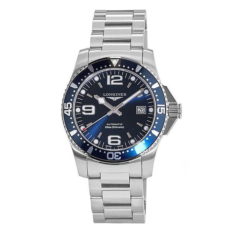 LONGINES 浪琴 康卡斯潜水系列钢带男士机械表 L3.742.4.96.6