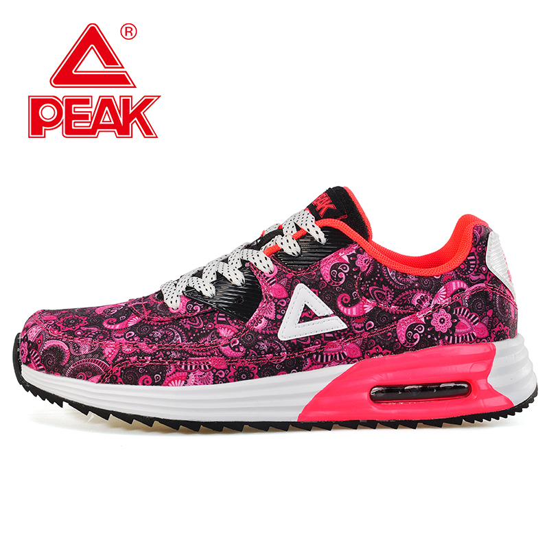 匹克(PEAK)女鞋气垫鞋休闲夏季新款女士低帮系带耐磨运动鞋图腾印花休闲鞋百搭防滑DE630108