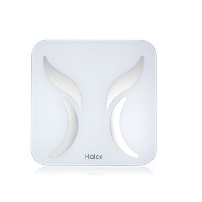 海尔(Haier)智能体脂称Q31 精准G型传感器 隐藏式LED显示屏 钢化玻璃面板 蓝牙连接家用体重秤电子秤成人脂肪秤