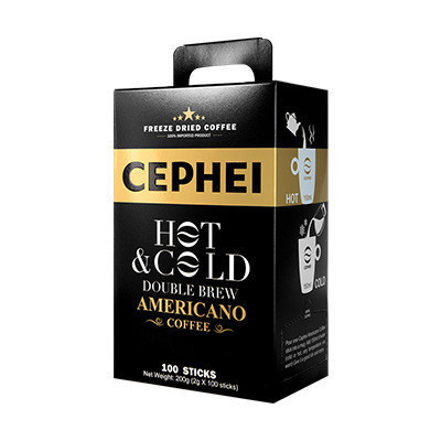 奢斐CEPHEI 冷热双泡冻干咖啡100条200g/盒美式无糖纯黑咖啡粉原装进口奢斐CEPHEI出品