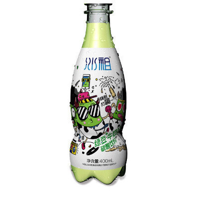 韩国进口 冰祖绿豆牛奶味碳酸饮料400ml*4瓶