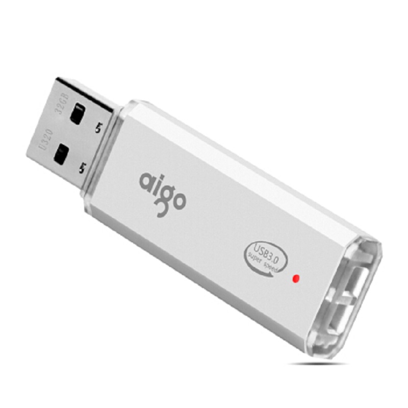 爱国者（aigo）U320 64G 高速U盘 USB3.0 金属亮银优盘（单位：个）