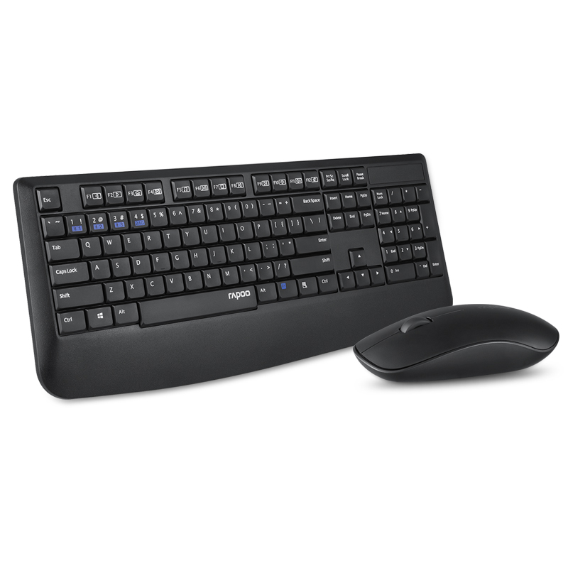 雷柏1800P5多模式无线蓝牙键鼠套装办公游戏电脑笔记本键鼠套装 (黑色)