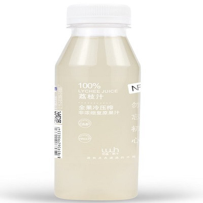 果汁 优蕴UWIN 非浓缩还原 100%荔枝汁 泰国原装进口 NFC 果汁饮料 300ML瓶装 果蔬汁