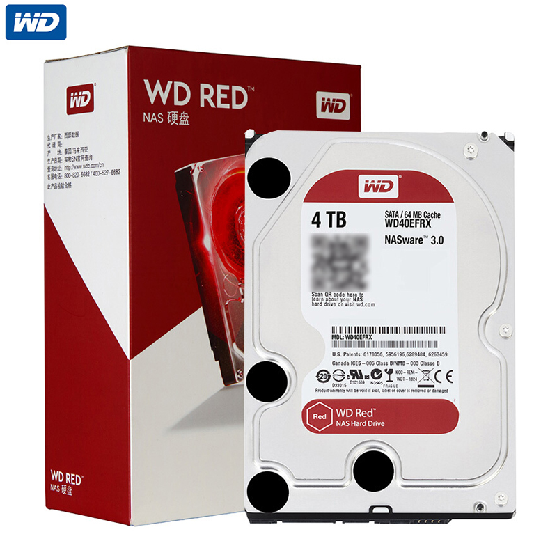 [精选]西部数据(WD)红盘 4TB SATA6Gb/s 64M 网络储存(NAS)硬盘(WD40EFRX)