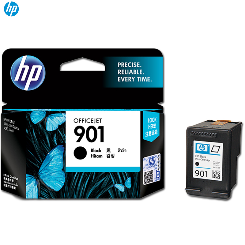 惠普(hp) 黑色原装墨盒 CC653AA 901 适用Officejet J4580 J4660 4500
