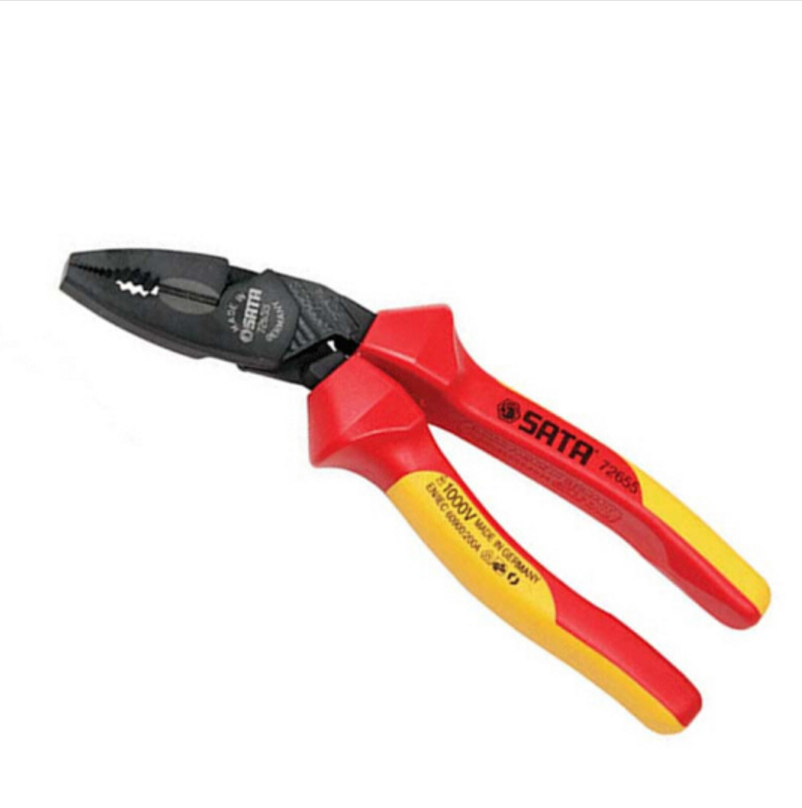 世达(SATA)72655 G系列省力型VDE绝缘耐压钢丝钳7.5英寸
