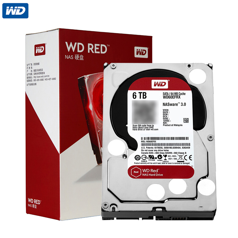 [精选]西部数据(WD)红盘 6TB SATA6Gb/s 64M 网络储存(NAS)硬盘(WD60EFRX)