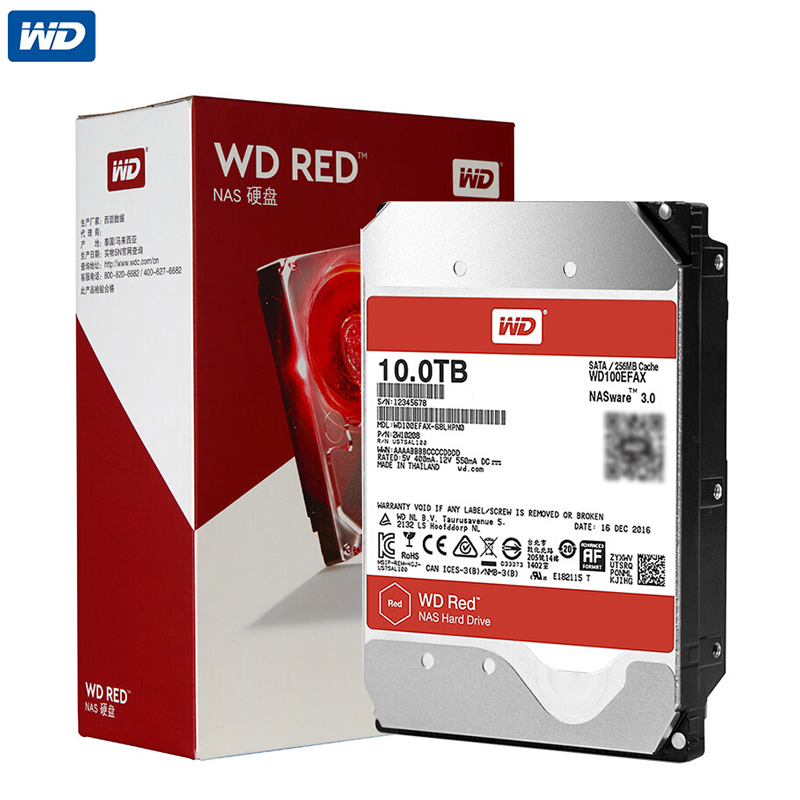 [精选]西部数据(WD)红盘 10TB SATA6Gb/s 256M 网络存储(NAS)硬盘(WD100EFAX)