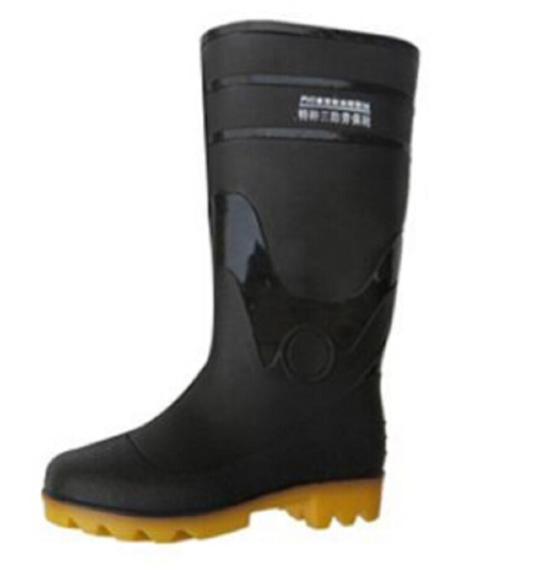 柏青 高筒雨靴 防滑耐油 牛黑色 41 PKXZ-001 筒高38cm左右