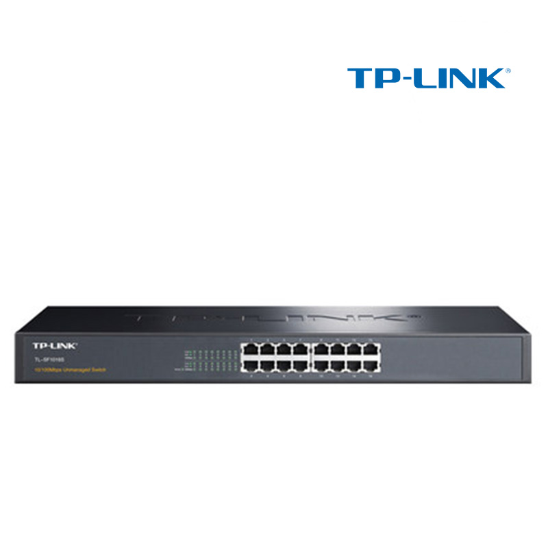 16口交换机TP-LINK TL-SF1016S百兆机柜机架式铁壳交换机网络监控