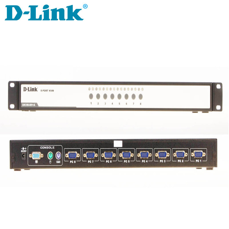 友讯 D-Link DKVM-8H+A 8口PS/2-USB KVM切换器 机架式 单位：个