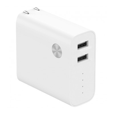 小米(MI)二合一移动电源+充电器 5000mAh 聚合物锂离子电芯 迷你便携 白色