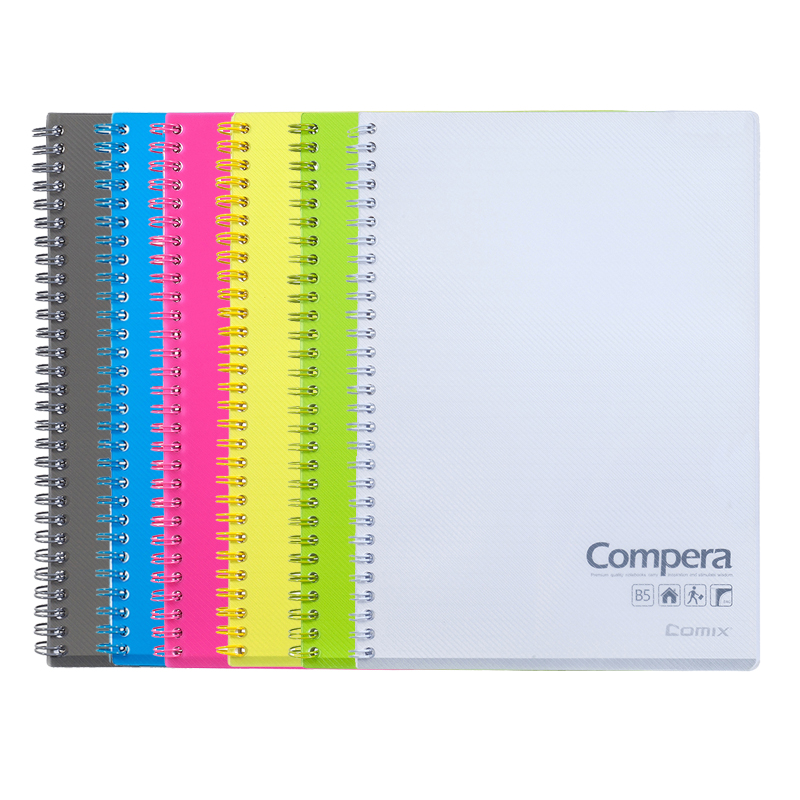 齐心 CPA5801 Compera 双螺旋PP面本 A5 80张 48个/包 透红 ( 单位 : 包 )