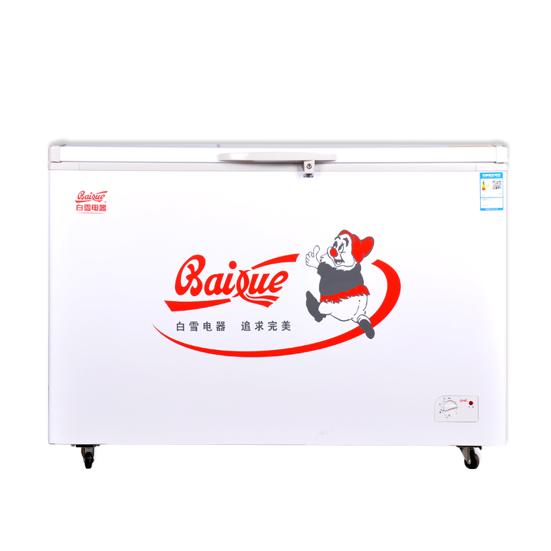 白雪(Baixue)BD/C-370FD 370L 卧式 冷柜 冰柜 卧式冷柜 大冰柜商用 强冷冻 机械控温