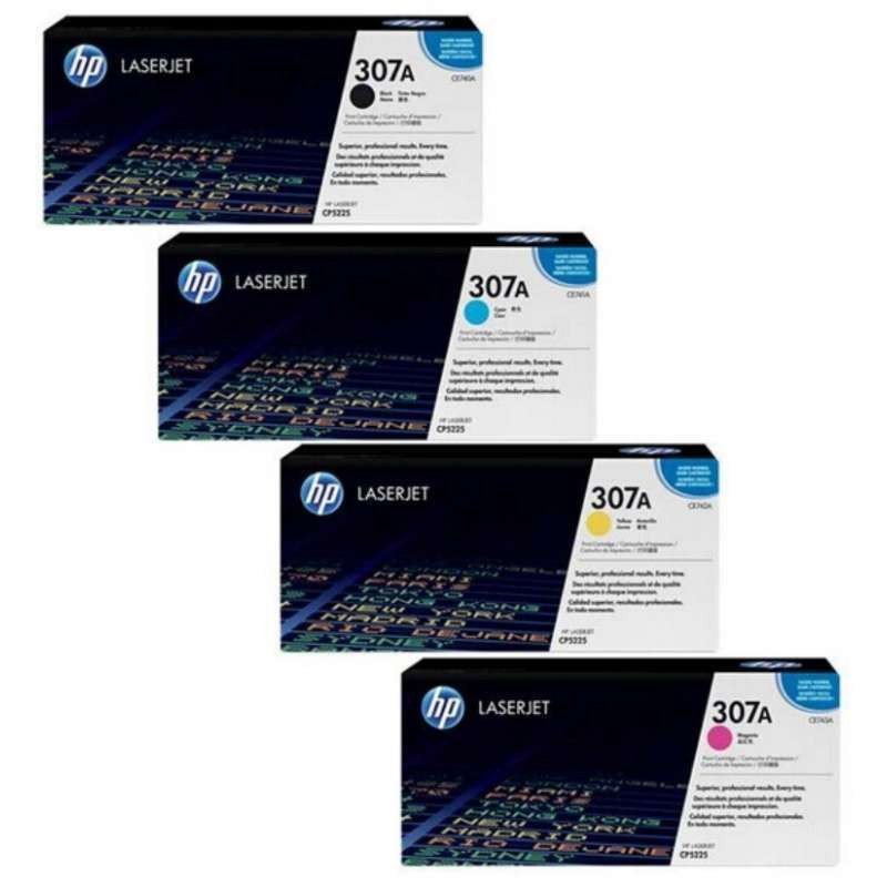 惠普307A 彩色硒鼓适用CP5225 5225n 5225dn系列 黑色彩色套装 (4支装)