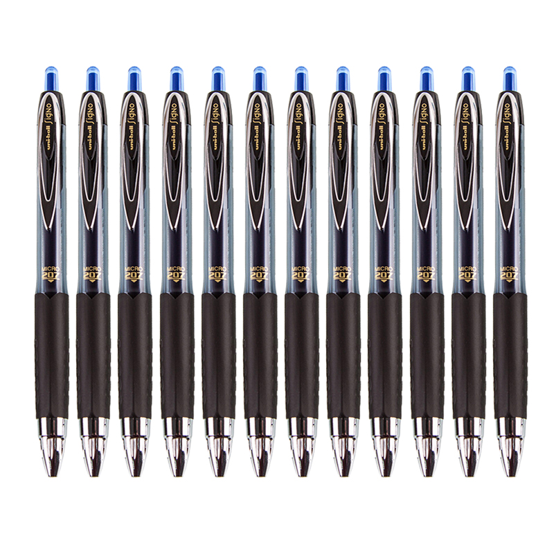 UNI 三菱UMN-207中性笔/水笔 UNI三菱中性笔/水笔 签字笔0.5mm 黑色红色蓝色 12支装