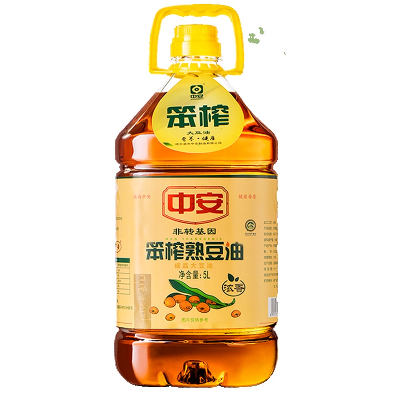 中安 食用油非转基因 笨榨大豆油5L