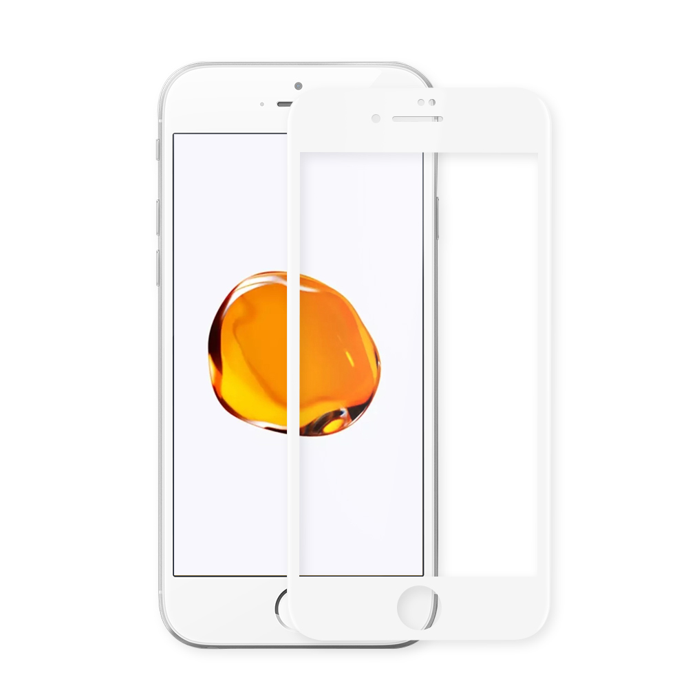 TGVI'S 苹果7 Plus钢化膜iPhone8 Plus钢化膜3D软边曲面屏全屏覆盖防爆玻璃防指纹手机贴膜 白色