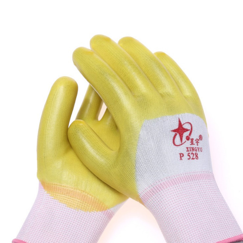 星宇 十三针 白尼龙PVC半浸 手套 P528 （单位：双）