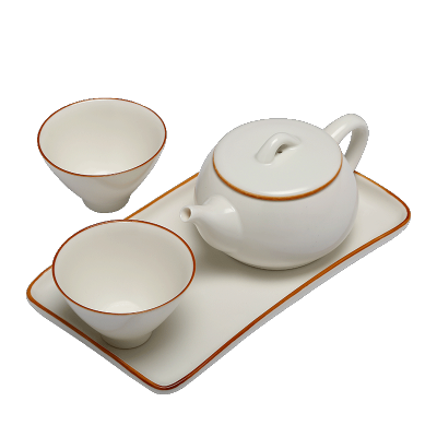 常生源 旅行功夫茶具套装 一壶二杯便携茶杯陶瓷茶盘茶壶茶杯整套 知白秋月套组
